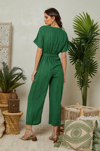 Linnen Jumpsuit - Groen - Groen