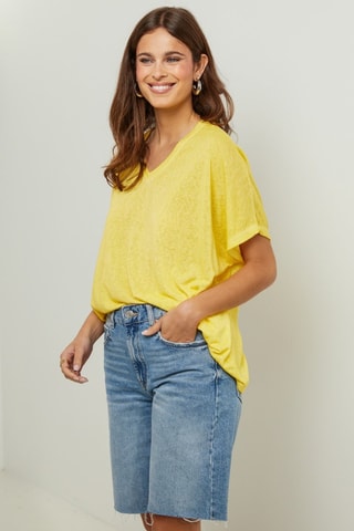 Oversized T-shirt - Geel - Geel