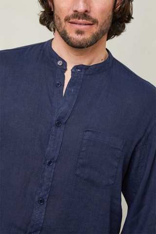 Overhemd - Lichtgrijs - Marineblauw