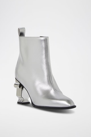 Bottines en cuir - Argenté