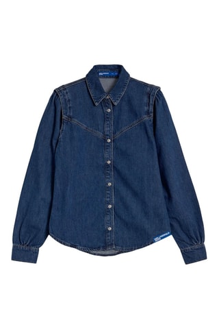 Chemisier en jean et coton biologique - Bleu