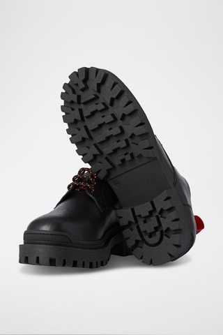 Derbys plateformes en cuir - Noir