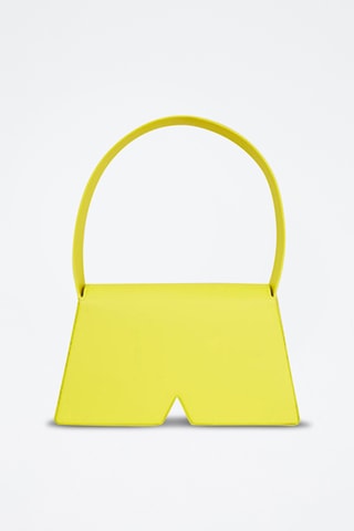 Sac porté épaule en cuir - Jaune