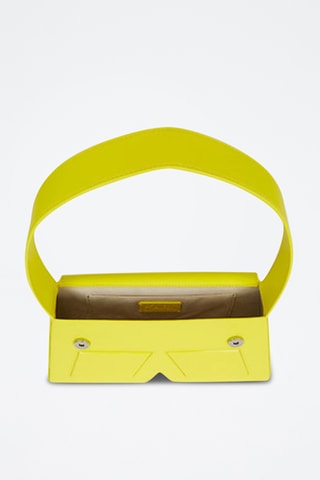 Sac porté épaule en cuir - Jaune