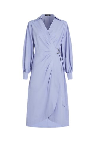 Robe portefeuille en coton biologique - Mauve