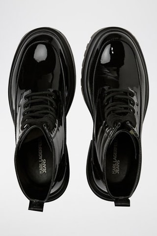 Bottines en cuir verni - Noir