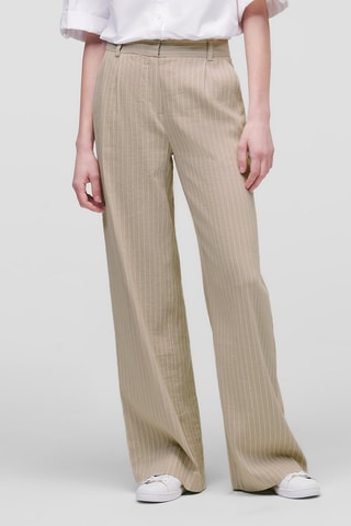 Pantalon wide legs en lin - Beige
