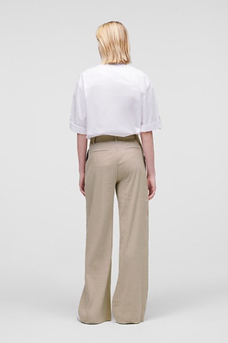 Pantalon wide legs en lin - Beige