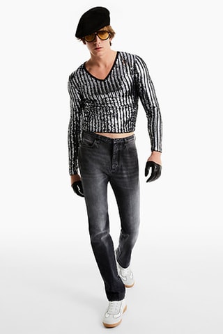 Jean droit en coton biologique - Noir