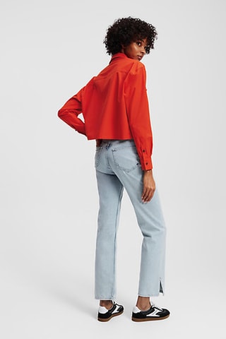 Jean straight en coton biologique - Bleu clair