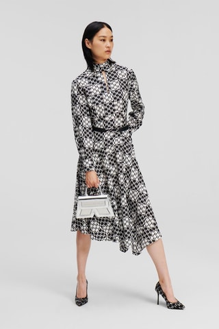 Robe asymétrique en soie - Noir et blanc