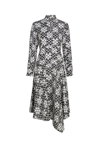 Robe asymétrique en soie - Noir et blanc