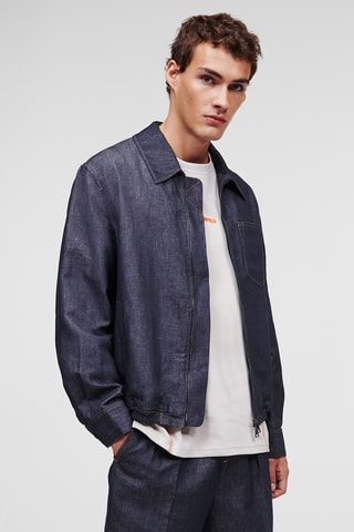 Blouson en lin - Bleu foncé