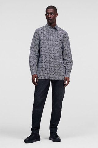 Chemise en coton biologique - Blanc et noir