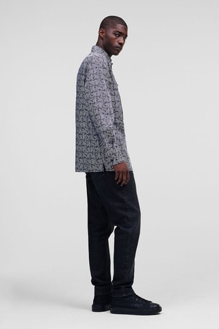 Chemise en coton biologique - Blanc et noir