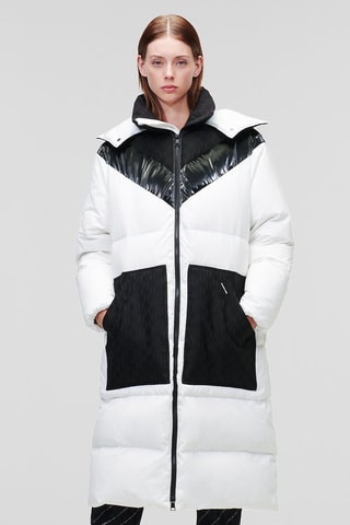 Doudoune longue à capuche - Blanc