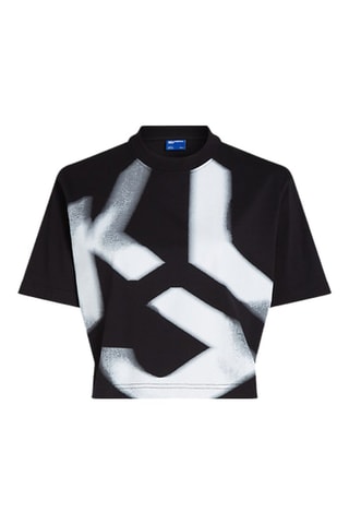 T-shirt cropped en coton biologique - Noir