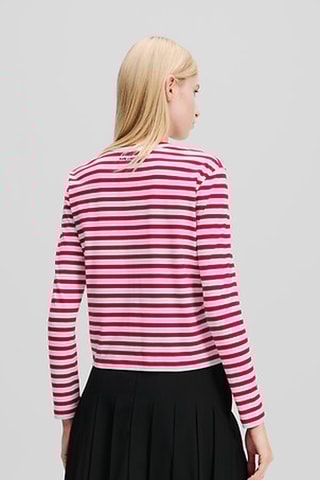 T-shirt en coton biologique - Fuchsia et blanc