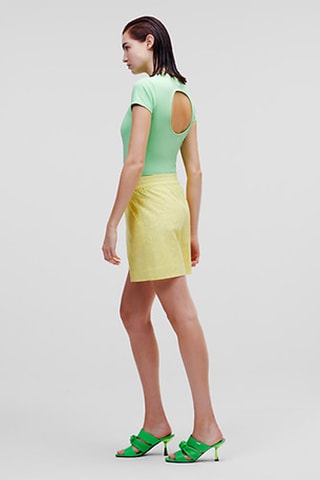 Short en broderie anglaise - Jaune