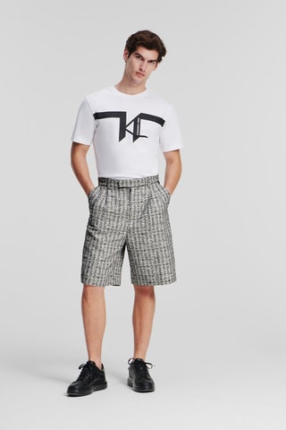 Bermuda en tweed - Gris clair