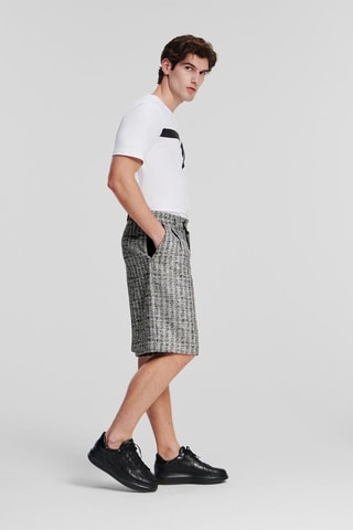 Bermuda en tweed - Gris clair