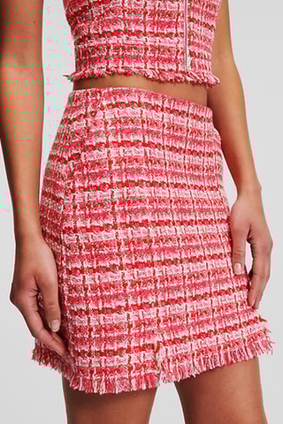 Jupe droite - Rose et rouge