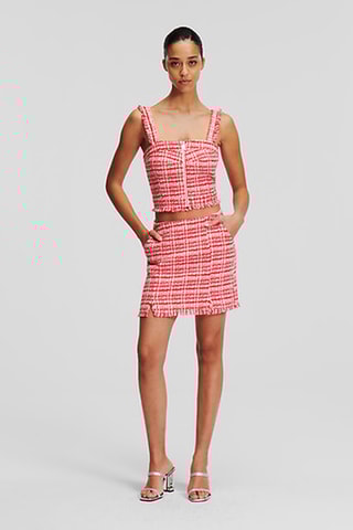 Jupe droite - Rose et rouge