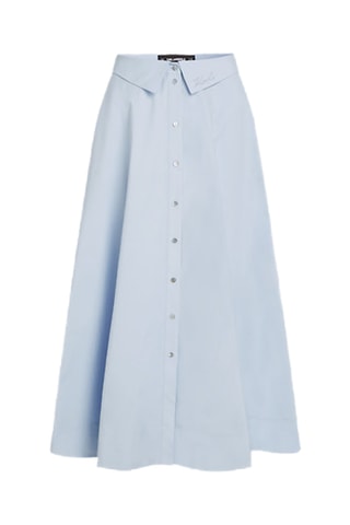 Jupe droite en coton biologique - Ciel