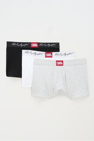 3 boxers en coton biologique - Blanc et gris