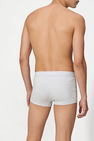 3 boxers en coton biologique - Blanc et gris