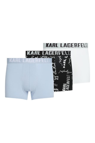 3 boxers en coton biologique - Ciel, blanc et noir