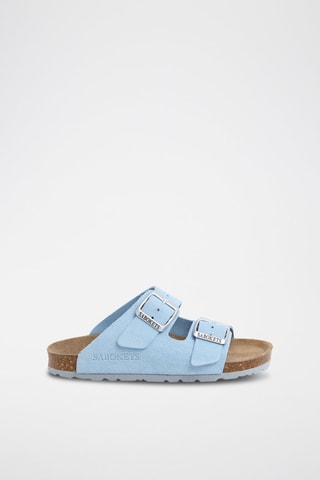 Mules en nubuck - Bleu