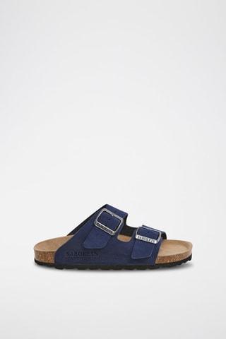 Mules en nubuck - Bleu marine