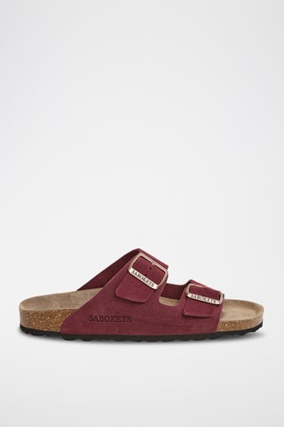 Nubuck Muiltjes - Bordeauxrood