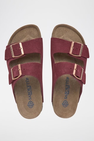 Nubuck Muiltjes - Bordeauxrood