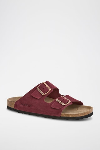 Nubuck Slippers - Bordeauxrood