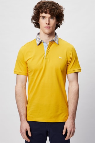 Polo Mosterdgeel - Harmont & Blaine - Wit, zwart, blauw en geel