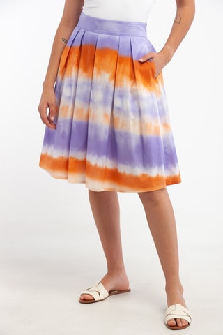 Plissérok Tie and Dye - Paars en Oranje - Harmont & Blaine - Wit, oranje en paars