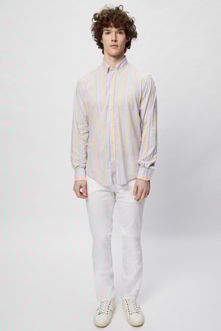 Linnen Overhemd Wit - Harmont & Blaine - Wit, blauw, geel en roze