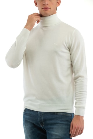 Kasjmier Trui - Beige - Wit en beige