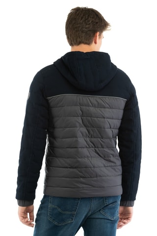 Gewatteerde Jas met Capuchon - Taupe - Blauw