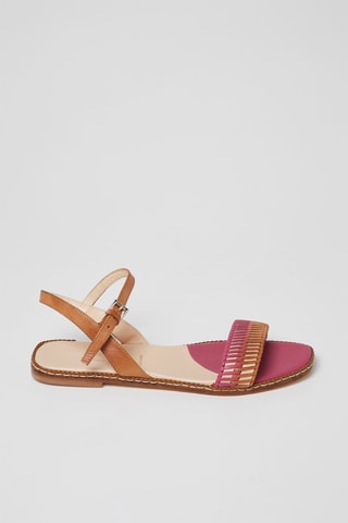 Leren Sandalen - Fuchsia en Camel - Harmont & Blaine - Wit, bruin en roze