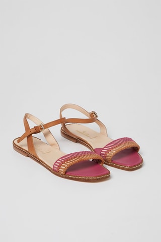 Leren Sandalen - Fuchsia en Camel - Harmont & Blaine - Wit, bruin en roze