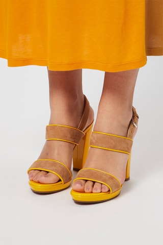 Nubuck Sandalen met Hak Camel - Harmont & Blaine - Geel en bruin