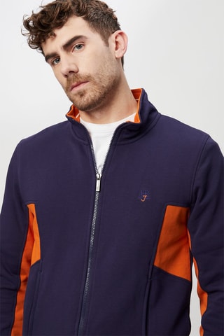 Sweater Indigoblauw - Harmont & Blaine Jeans - Blauw en oranje