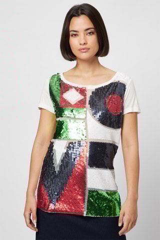 T-shirt Wit - Harmont & Blaine - Wit, zwart, rood en groen