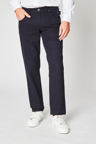 Rechte Broek Beige en Marineblauw - Marineblauw