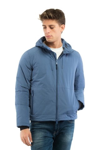 Jasje met Capuchon - Lichtblauw - Wit en blauw