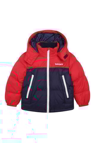 Gewatteerde Jas met Capuchon Rood