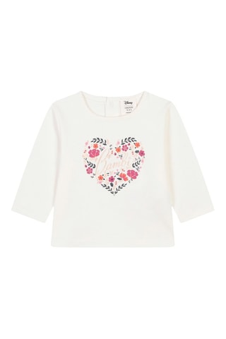 T-shirt em algodão biológico Bambi Disney - Branco - Billieblush